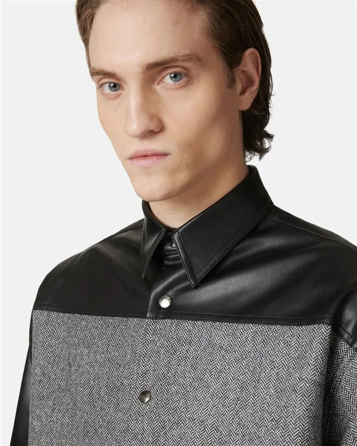 Men SHIRTS Iceberg Relaxed Fit Shirt In A Mix Of Fabrics Men SHIRTS Iceberg Relaxed Fit Shirt In A Mix Of Fabrics