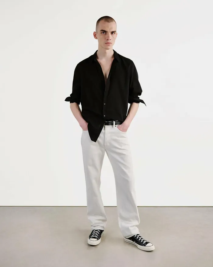 Men Shirts Nili Lotan VITUS SHIRT Black