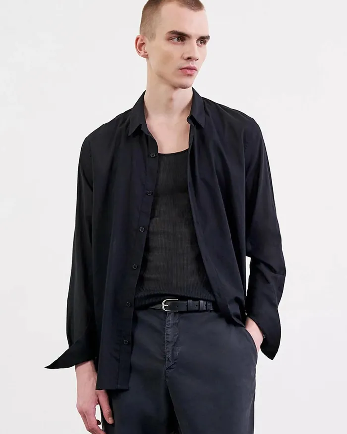 Men Shirts Nili Lotan VITUS SHIRT Black