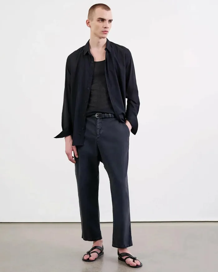 Men Shirts Nili Lotan VITUS SHIRT Black