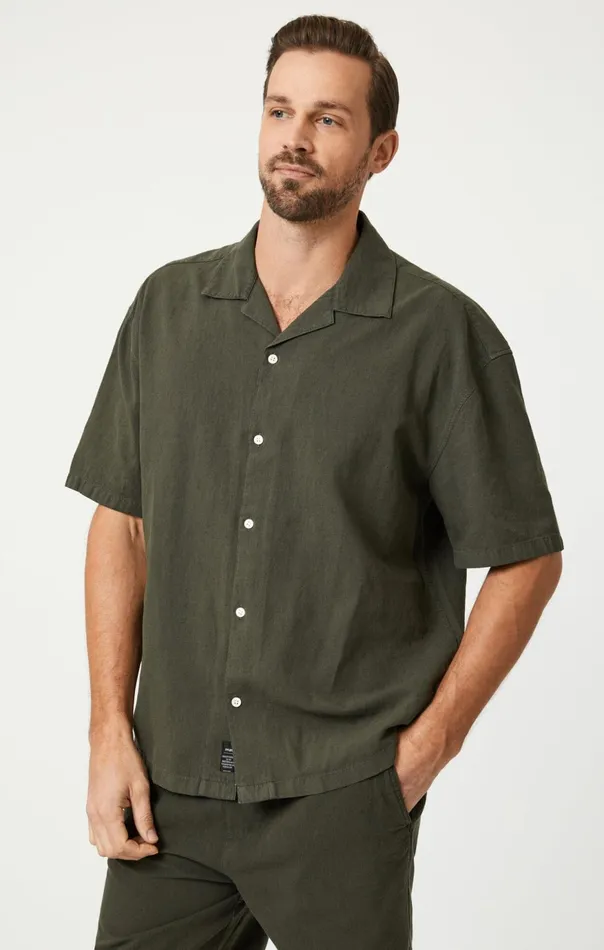 Men Short Sleeve ButtonUp Shirt In Asphalt Mavi Jeans TShirts Men Short Sleeve ButtonUp Shirt In Asphalt Mavi Jeans TShirts