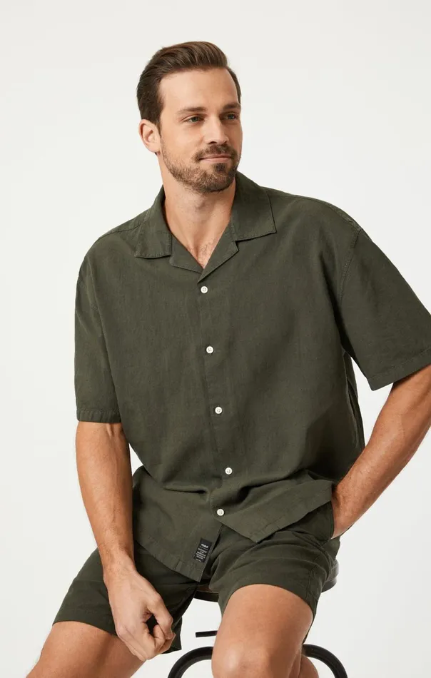 Men Short Sleeve ButtonUp Shirt In Asphalt Mavi Jeans TShirts Men Short Sleeve ButtonUp Shirt In Asphalt Mavi Jeans TShirts