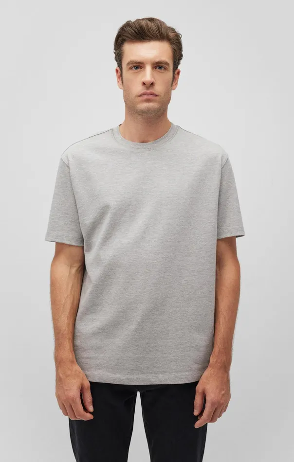 Men Short Sleeve TShirt In Light Grey Melange Mavi Jeans TShirts Men Short Sleeve TShirt In Light Grey Melange Mavi Jeans TShirts
