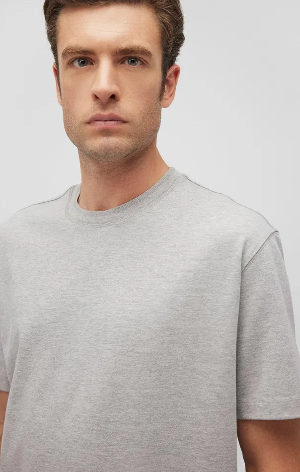 Men Short Sleeve TShirt In Light Grey Melange Mavi Jeans TShirts Men Short Sleeve TShirt In Light Grey Melange Mavi Jeans TShirts