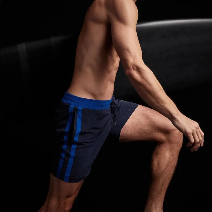 Men Shorts James Perse Double Stripe Swim Short True Navybaltic Blue