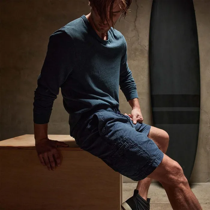 Men Shorts James Perse Textured Relaxed Short Imperial Pigment