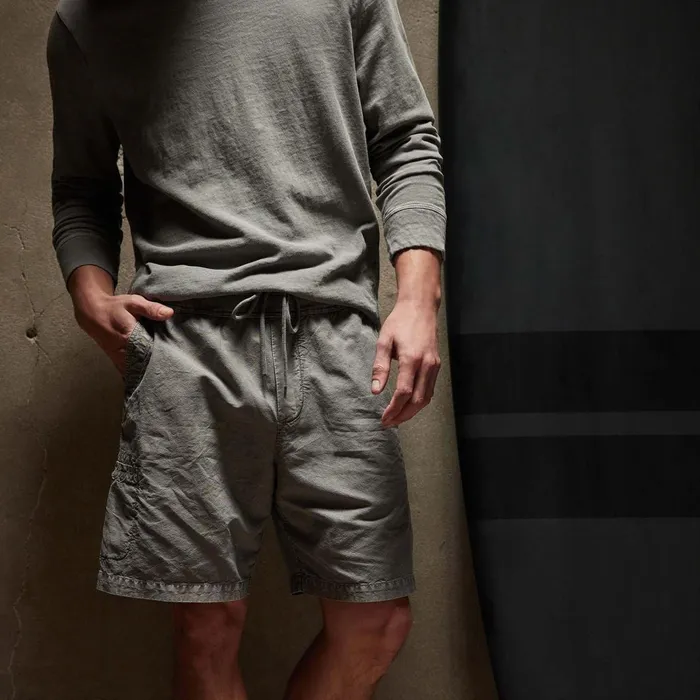 Men Shorts James Perse Textured Relaxed Short Silver Grey Pigment