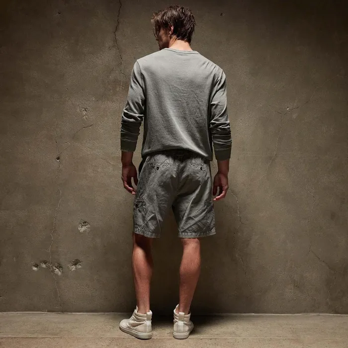 Men Shorts James Perse Textured Relaxed Short Silver Grey Pigment