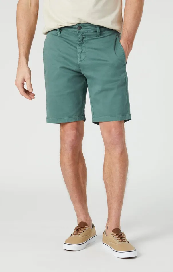 Men Simon Shorts In Silver Pine Twill Mavi Jeans Shorts Men Simon Shorts In Silver Pine Twill Mavi Jeans Shorts
