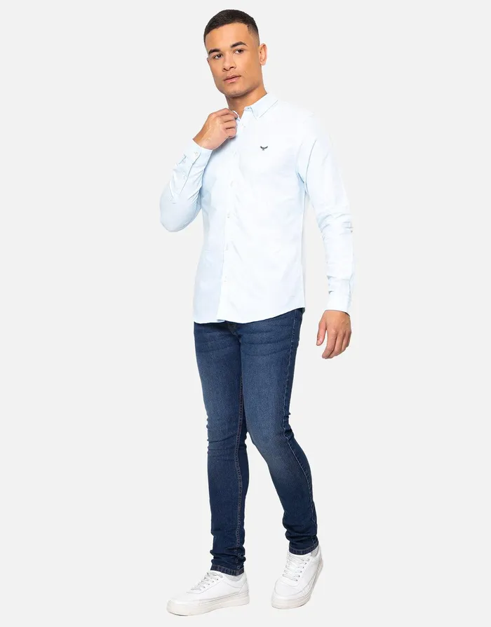 Men Sky Blue Cotton Long Sleeve Shirt Sky Blue Threadbare Shirts Men Sky Blue Cotton Long Sleeve Shirt Sky Blue Threadbare Shirts