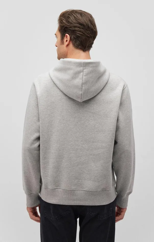 Men SnapButton Hoodie In Light Grey Melange Mavi Jeans Loungewear Men SnapButton Hoodie In Light Grey Melange Mavi Jeans Loungewear