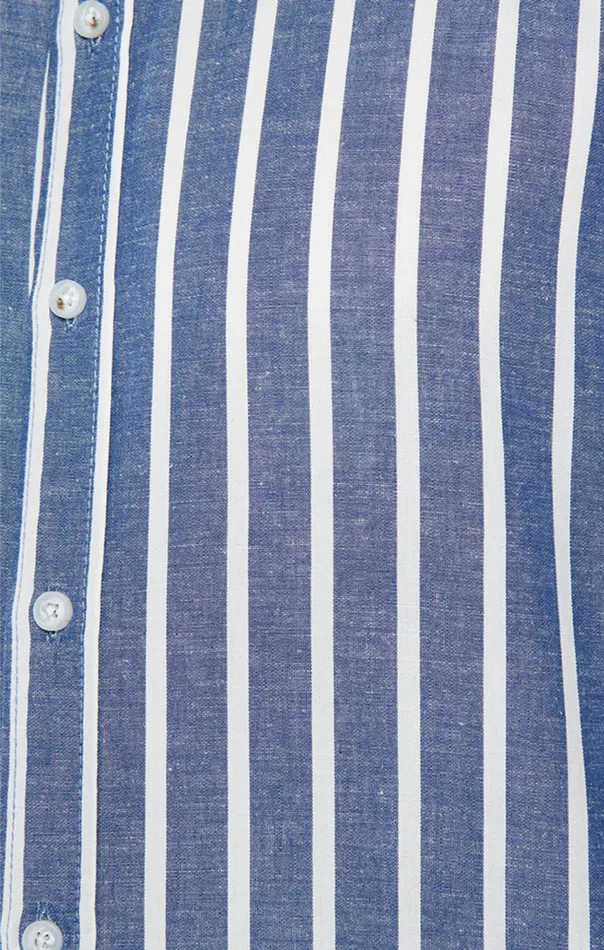 Men Striped ButtonUp Long Sleeve Shirt In White Dark Denim Stripe Mavi Jeans Shirts Men Striped ButtonUp Long Sleeve Shirt In White Dark Denim Stripe Mavi Jeans Shirts