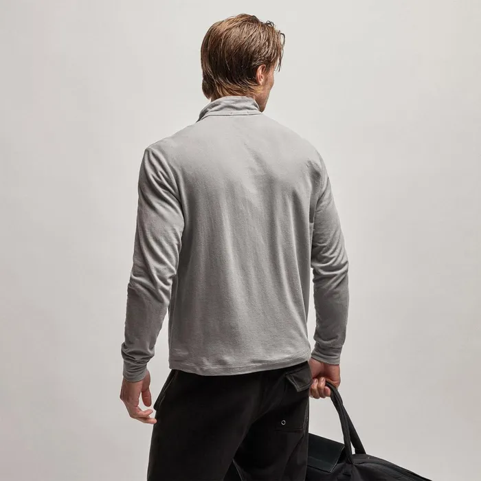Men Sweat TopsBottoms James Perse French Terry Zip Up Silver Grey