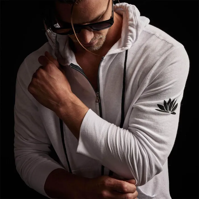 Men Sweat TopsBottoms James Perse Malibu Shoreline Zip Up White