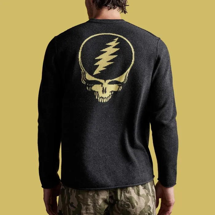 Men Sweaters James Perse Grateful Dead Recycled Cashmere Sweater Anthracite