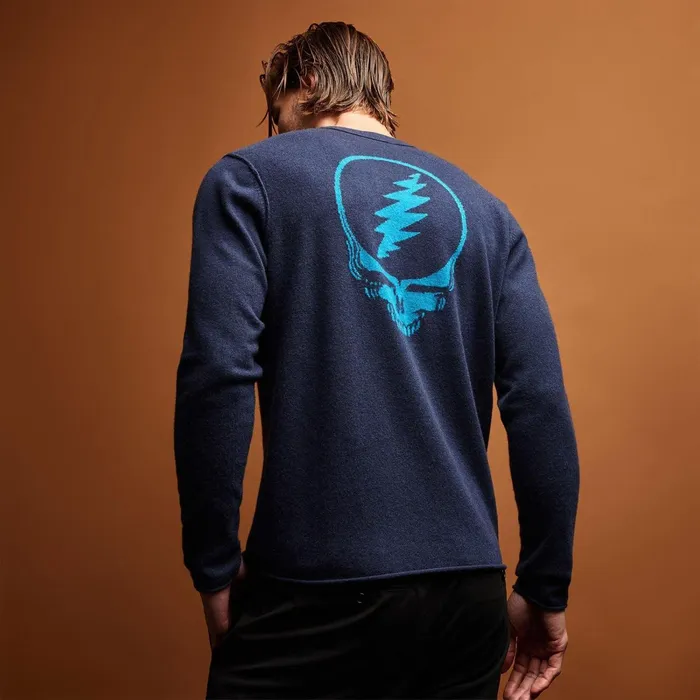 Men Sweaters James Perse Grateful Dead Recycled Cashmere Sweater Prussian Teal
