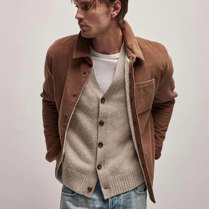 Men Sweaters James Perse Recycled Cashmere Cardigan Stone
