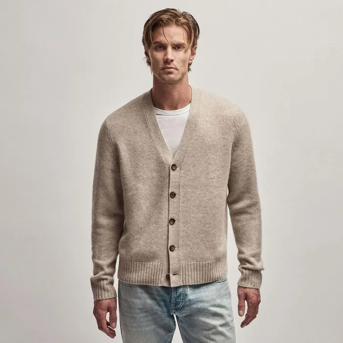 Men Sweaters James Perse Recycled Cashmere Cardigan Stone