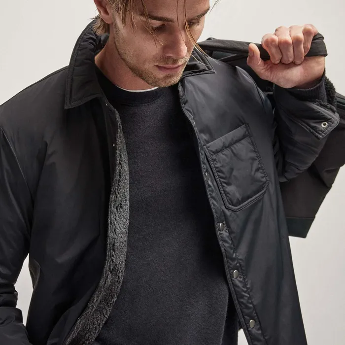 Men Sweaters James Perse Recycled Cashmere Raglan Black