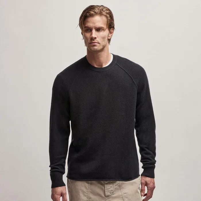 Men Sweaters James Perse Recycled Cashmere Raglan Black