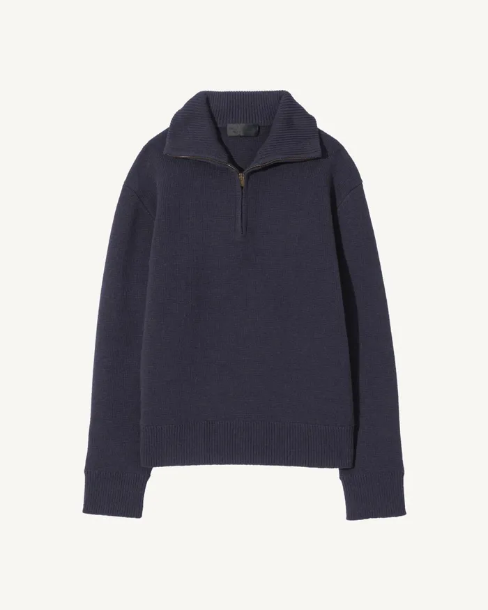 Men Sweaters Nili Lotan AXEL SWEATER Dark Navy
