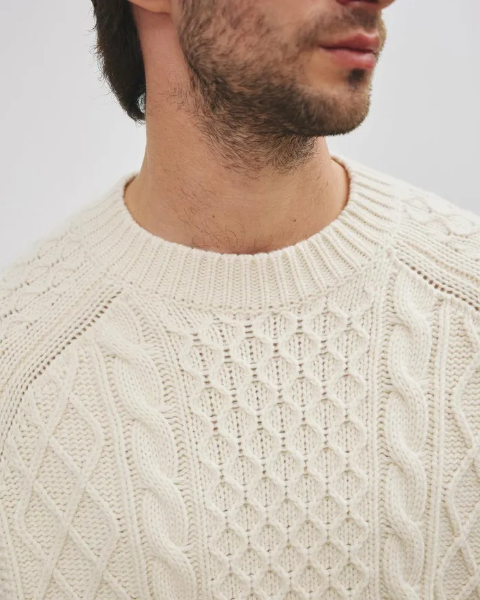 Men Sweaters Nili Lotan CARRAN SWEATER Ivory