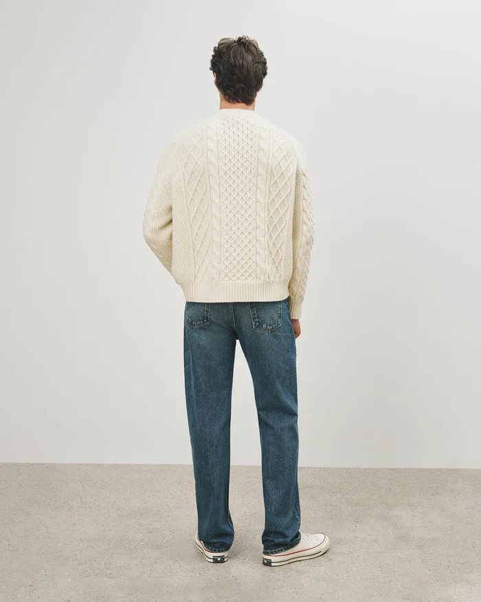 Men Sweaters Nili Lotan CARRAN SWEATER Ivory