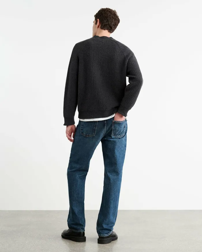 Men Sweaters Nili Lotan KADIR SWEATER Charcoal Melange