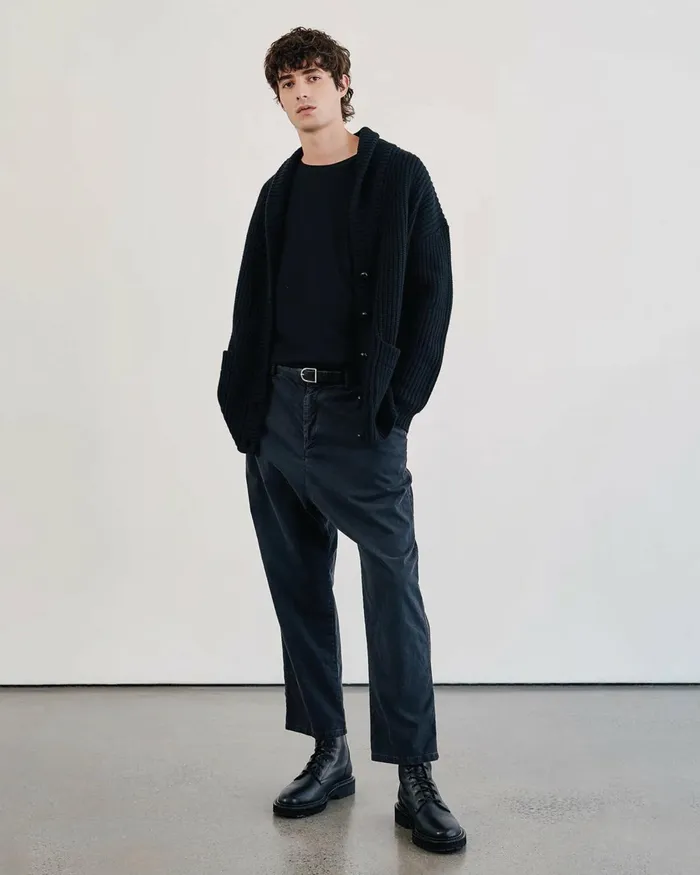 Men Sweaters Nili Lotan SOMAC CASHMERE CARDIGAN Black