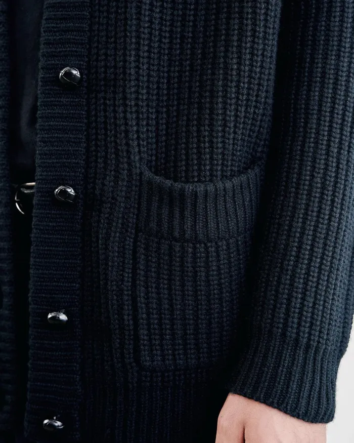 Men Sweaters Nili Lotan SOMAC CASHMERE CARDIGAN Black