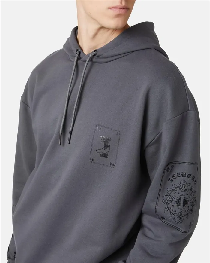 Men SWEATSHIRTS Iceberg Gray Hoodie Men SWEATSHIRTS Iceberg Gray Hoodie