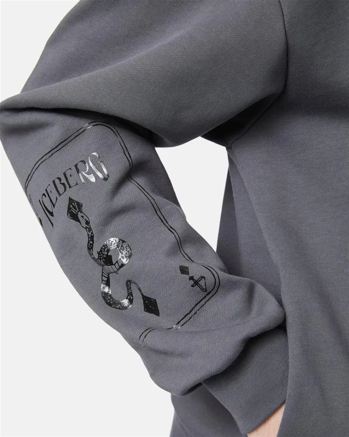 Men SWEATSHIRTS Iceberg Gray Hoodie Men SWEATSHIRTS Iceberg Gray Hoodie