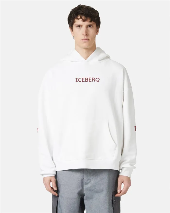 Men SWEATSHIRTS Iceberg Sweatshirt With Hood And Printed Logo