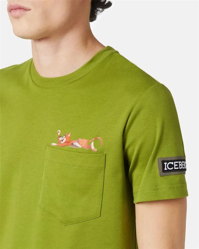 Men TSHIRTS AND POLO Iceberg Sustainable Cotton Tshirt With Cat