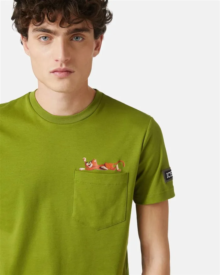 Men TSHIRTS AND POLO Iceberg Sustainable Cotton Tshirt With Cat