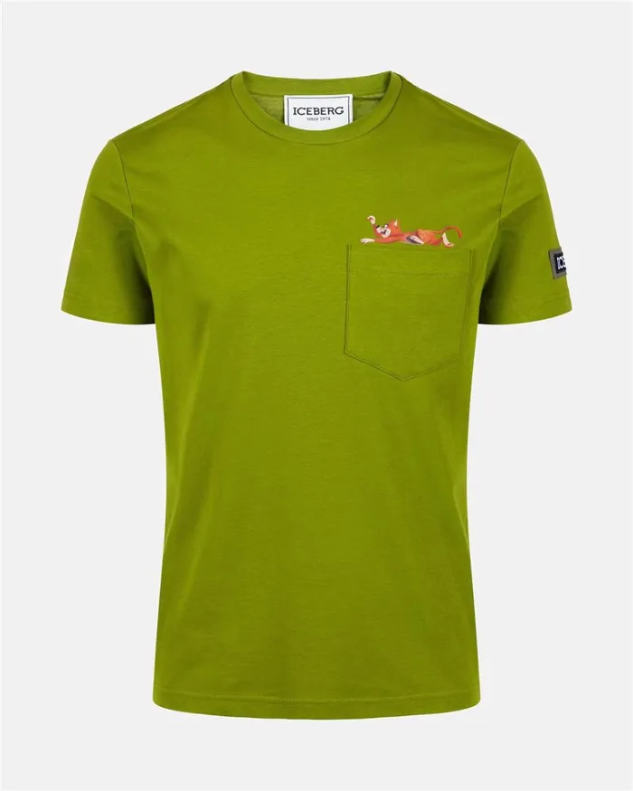 Men TSHIRTS AND POLO Iceberg Sustainable Cotton Tshirt With Cat