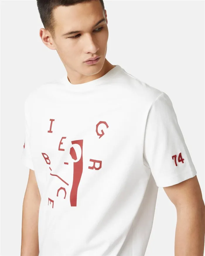 Men TSHIRTS AND POLO Iceberg Tshirt With Iceberg Lettering Print Detail