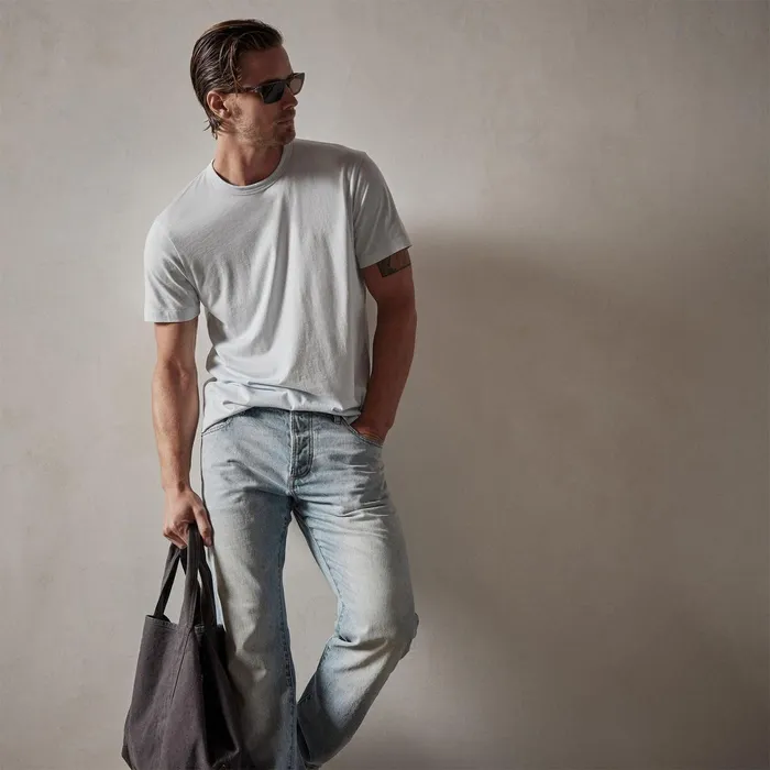 Men TShirts James Perse Brushed Lotus Crew Baby Blue