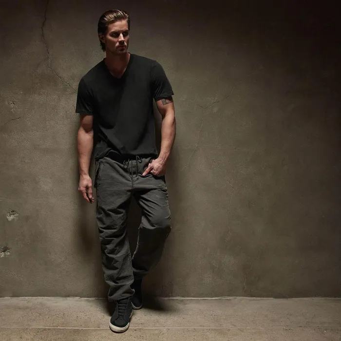 Men TShirts James Perse Clear Jersey V Neck Carbon Pigment