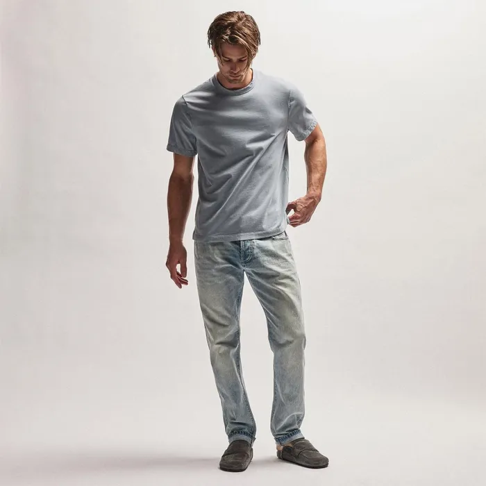 Men TShirts James Perse Heavy Luxe Jersey Crew Bluestone