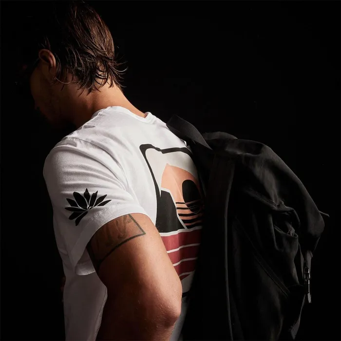Men TShirts James Perse Malibu Shoreline Graphic Crew White