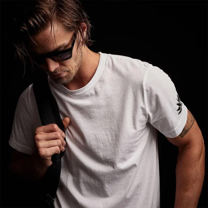 Men TShirts James Perse Malibu Shoreline Graphic Crew White