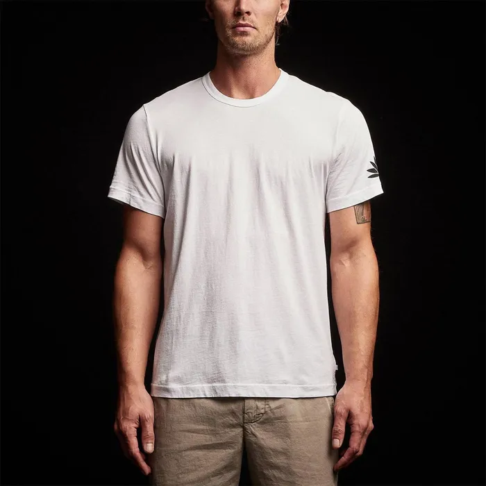 Men TShirts James Perse Malibu Shoreline Graphic Crew White