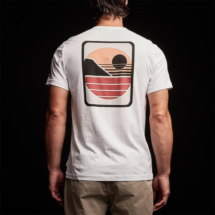 Men TShirts James Perse Malibu Shoreline Graphic Crew White