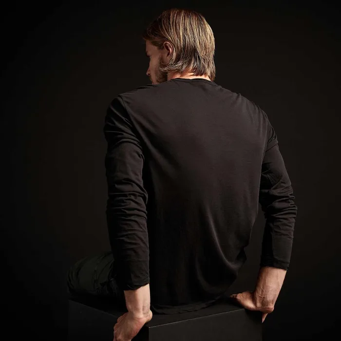 Men TShirts James Perse Shirttail Hem Crew Black