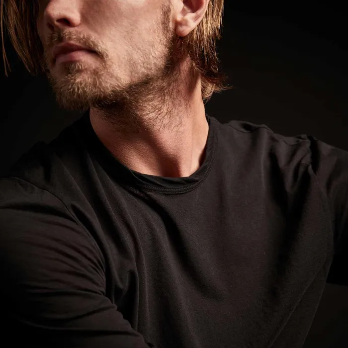 Men TShirts James Perse Shirttail Hem Crew Black