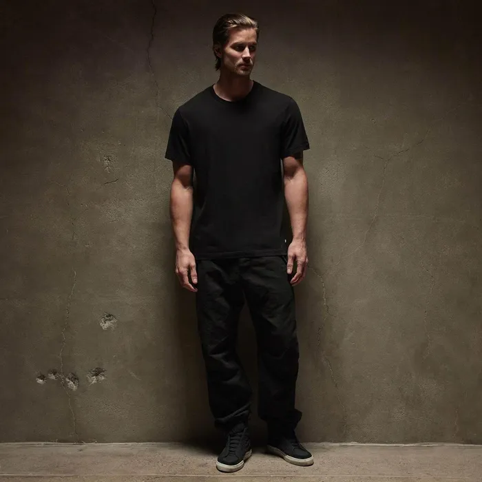 Men TShirts James Perse Short Sleeve Crew Neck Black