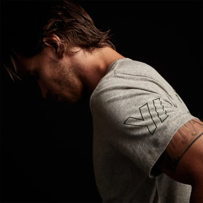 Men TShirts James Perse Short Sleeve Crew Neck Heather Grey Rugby