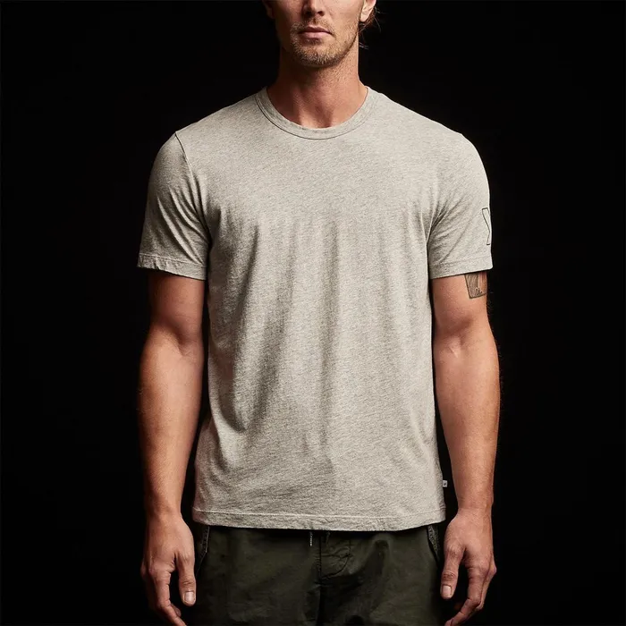 Men TShirts James Perse Short Sleeve Crew Neck Heather Grey Rugby