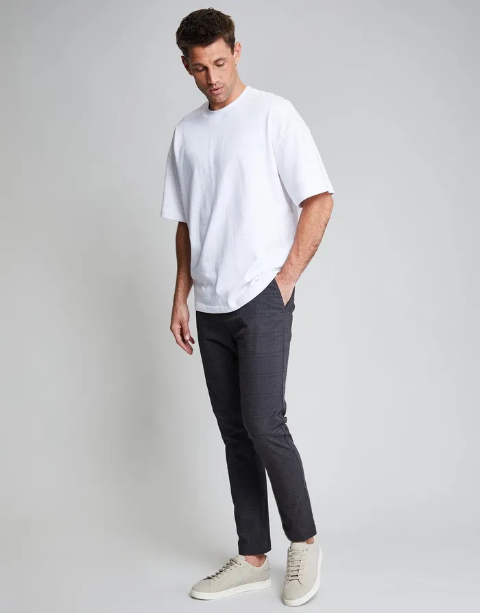 Men Threadbare Luxe Black Check Stretch Chino Trousers Black Threadbare Trousers and Cargos Men Threadbare Luxe Black Check Stretch Chino Trousers Black Threadbare Trousers and Cargos